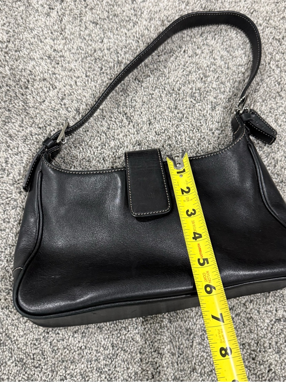 Coach Hamptons Vintage Leather Shoulder Bag Black Baguette Handbag Y2K 7789 - Picture 14 of 16